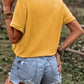 Drawstring Button Up Short Sleeve Blouse