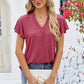 V-Neck Flutter Sleeve T-Shirt