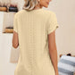Eyelet V-Neck Petal Sleeve T-Shirt