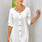 Women's Buttoned V-Neck Dress
