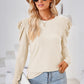 Round Neck Puff Sleeve Blouse