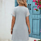 Openwork Round Neck Short Sleeve Dress