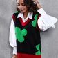 Four Leaf Clover V-Neck Sweater Vest