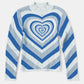 Heart Mock Neck Long Sleeve Sweater