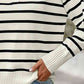 Striped Collared Neck Knit Top