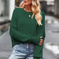 Round Neck Drop Shoulder Long Sleeve Sweater