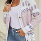 SavannahTree Printed V-Neck Buttoned Cardigan