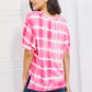 Yelete Full Size Oversized Fit V-Neck Striped Top