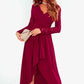 Full Size Lace High-Low V-Neck Dress