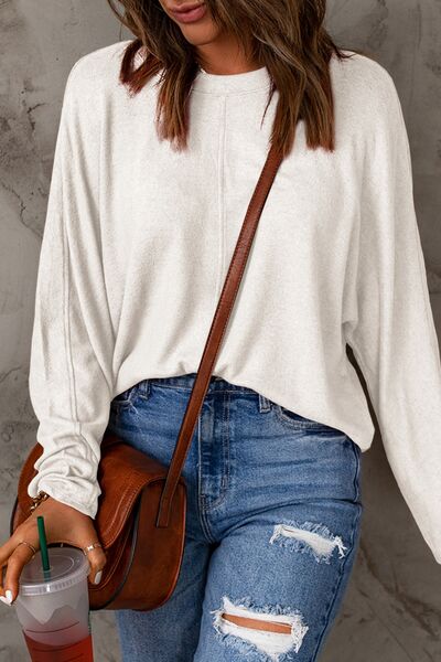 Double Take Full Size Round Neck Long Sleeve T-Shirt *