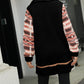 Geometric Zip-Up Collared Sherpa Jacket