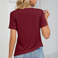 Ruched Round Neck Short Sleeve T-Shirt