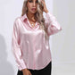 Collared Neck Buttoned Long Sleeve Shirt