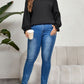 Plus Size Round Neck Flounce Sleeve Blouse