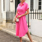 Tied Button Up Shirt Dress