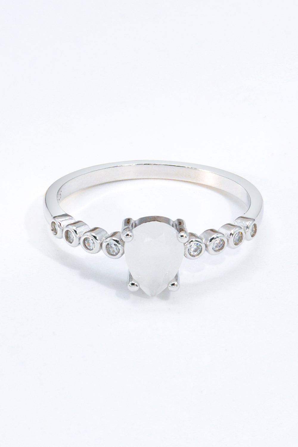 Women's Teardrop Natural Moonstone Ring