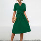 Tied Notched Short Sleeve Dress