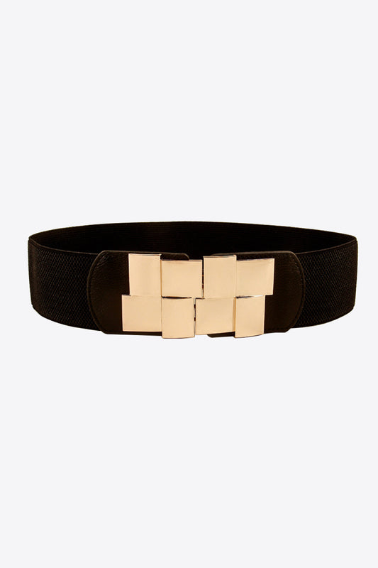 Jessica Anne Beauty Geometric Buckle Elastic Wide Belt