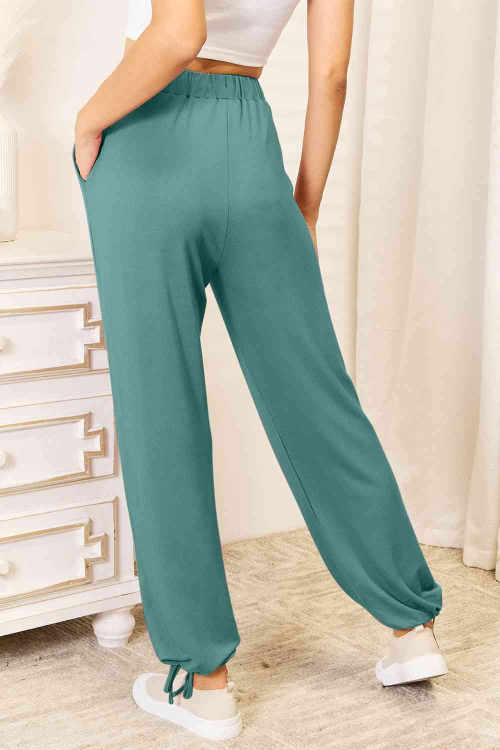 Basic Bae Full Size Soft Rayon Drawstring Waist Pants with Pockets *
