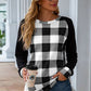 Women's Jasira Plaid Round Neck Long Sleeve T-Shirt