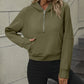 Malibu Dreams Zip-Up Raglan Sleeve Hoodie with Pocket