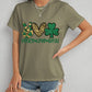 PEACE LOVE IRISH Round Neck Short Sleeve T-Shirt