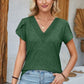 V-Neck Petal Sleeve T-Shirt