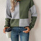 Textured Color Block Round Neck Sweatshirt