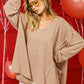 BiBi V-Neck Waffle Uneven Hem Top - Brand BiBi