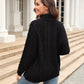 Cable-Knit Turtle Neck Long Sleeve Sweater