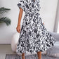 Penelope Printed Collared Neck Short Sleeve Tie Waist Dress