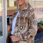 Natalia Camel Full Size Geometric Dropped Shoulder Collared Jacket