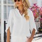 Notched Half Button T-Shirt
