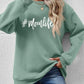 #MomLife Letter Graphic Round Neck Sweatshirt