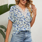 Floral V-Neck Short Sleeve T-Shirt