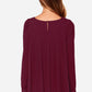 Full Size Round Neck Back Pleated Blouse