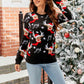 Full Size CHRISTMAS Reindeer Round Neck Sweater