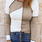 Color Block Exposed Seam Knit Top