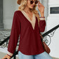 V-Neck Long Sleeve Blouse