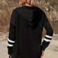 Savannah Full Size Striped Drop Shoulder Hooded Jacket with Pockets
