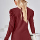 Round Neck Puff Sleeve Blouse