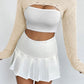 Full Size Distressed Long Sleeve Cropped Sweater