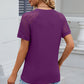 Openwork Round Neck Short Sleeve T-Shirt