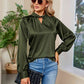 Cutout Mock Neck Long Sleeve Top