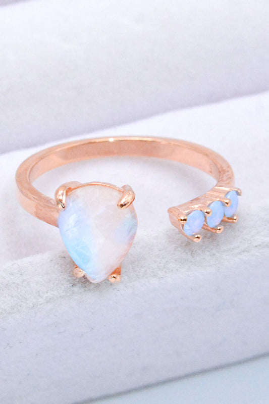 Women's 18K Rose Gold-Plated Moonstone Open Ring