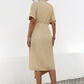 Tied Slit Short Sleeve Dress