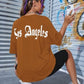 LOS ANGELES Round Neck Dropped Shoulder T-Shirt