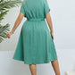 Plus Size Buttoned Tie-Waist Shirt Dress