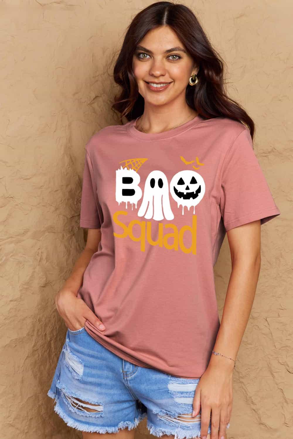 Simply Love Halloween Full Size BOO SQUAD Graphic Cotton T-Shirt