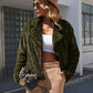 Plush Open Front Dropped Shoulder Jacket